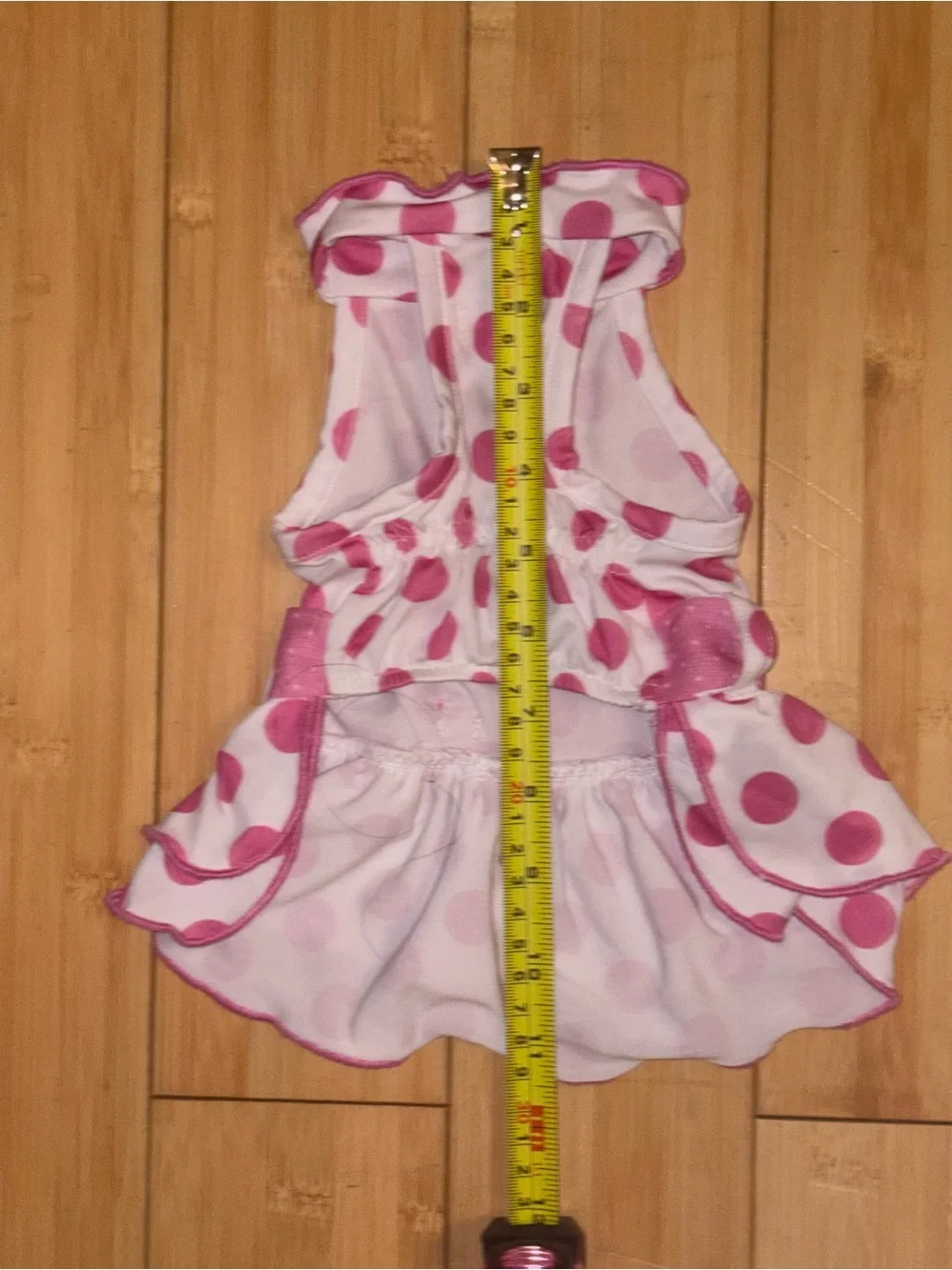 Pink Polka Dot Ruffle Dog Dress with Bow